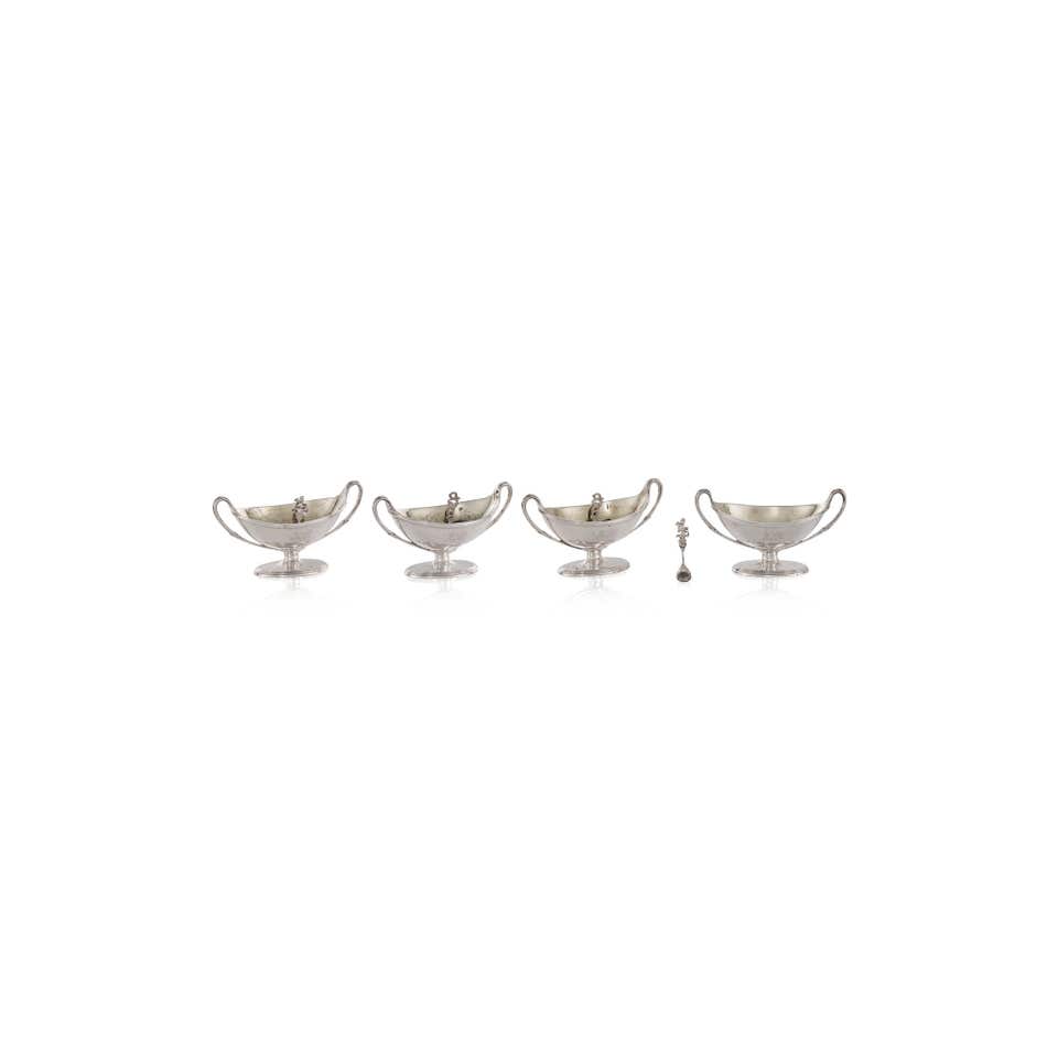 Four silver salt cellars, 1795. The Geneva Jewels Auction: VII.