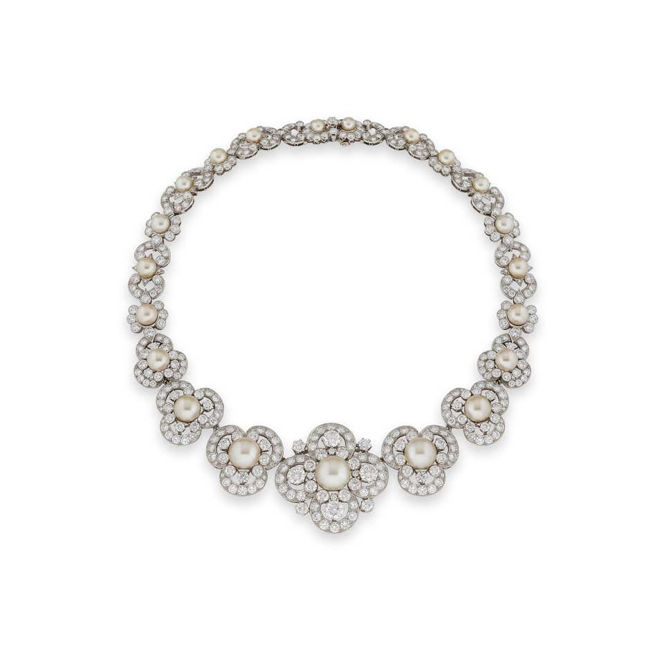 HENNELL, Historic and important cultured pearl and diamond necklace, 1920s