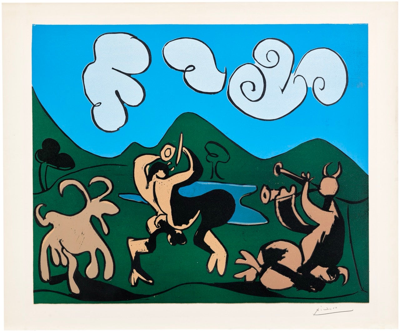 Pablo Picasso, Faunes et chèvre (Fauns and Goat) (Bl. 934, Ba. 1263), Phillips Editions Auction London.