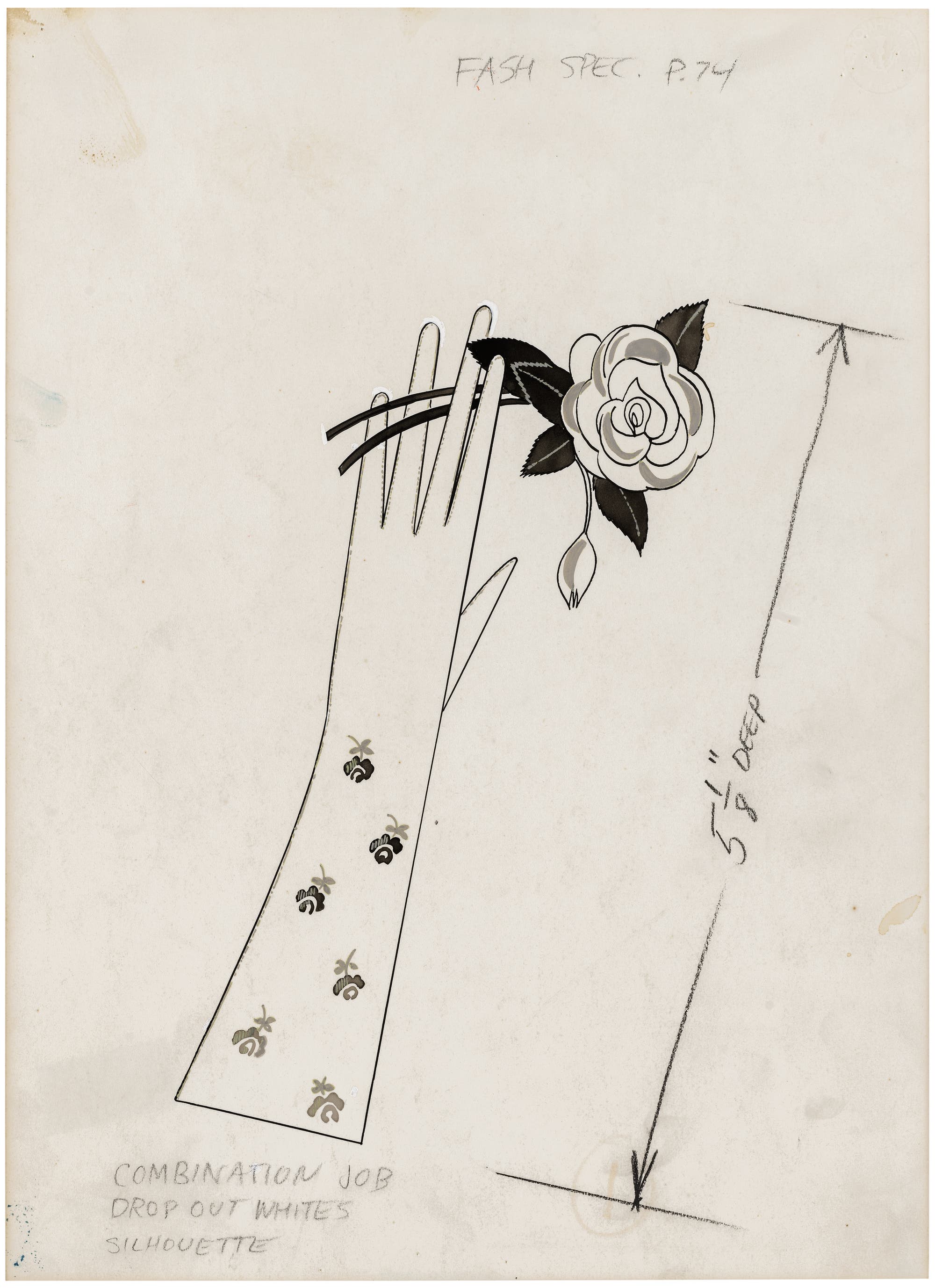 Andy Warhol, Glove and Rose, circa 1958. Modern & Contemporary Art Hong Kong.