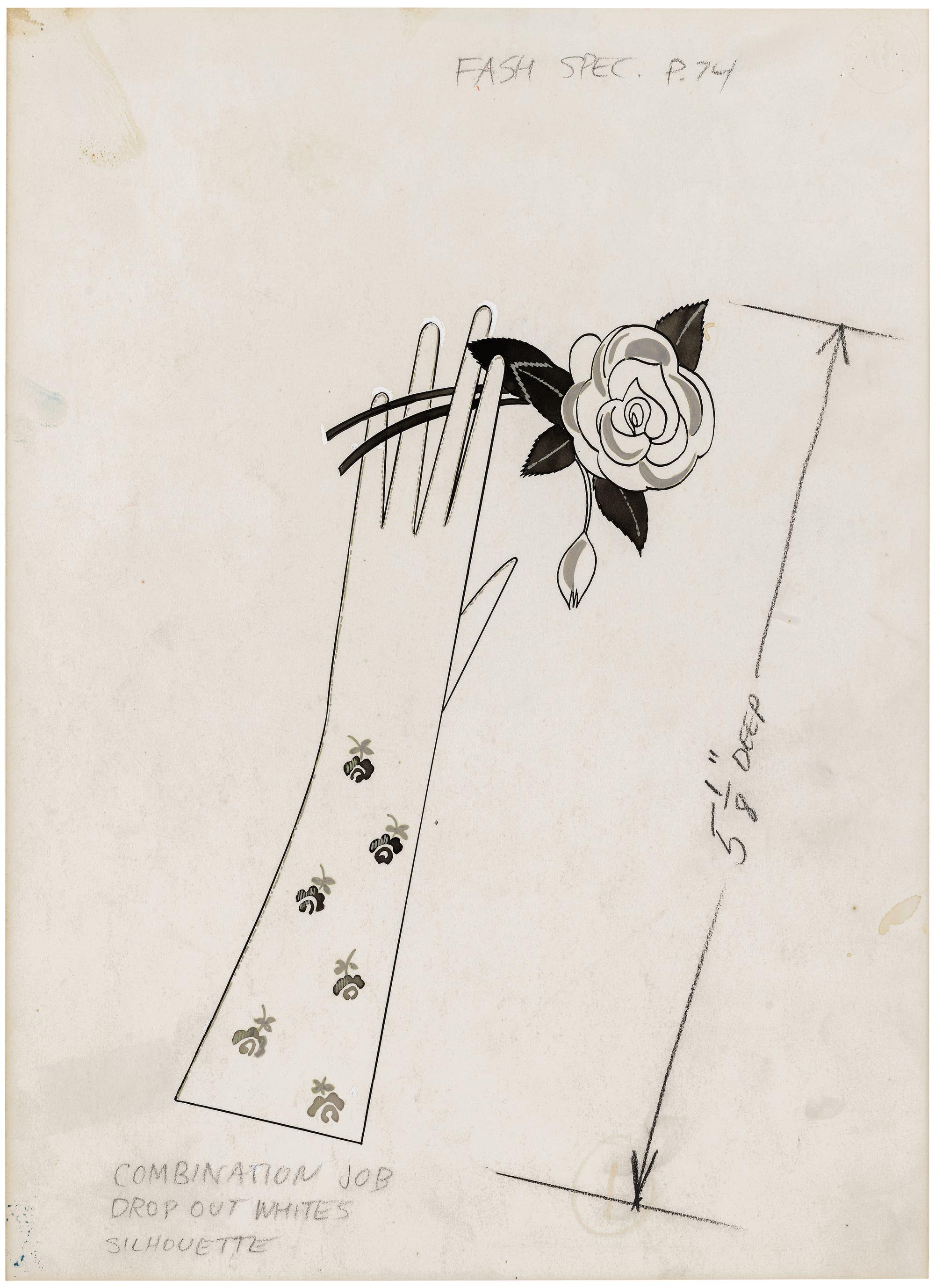 Andy Warhol, Glove and Rose, circa 1958. Modern & Contemporary Art Hong Kong.