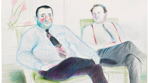 David Hockney Portrait of Peter Langan and Jean-Marc Moussis. Phillips Modern & Contemporary Art Evening Sale Auction London October 2026.