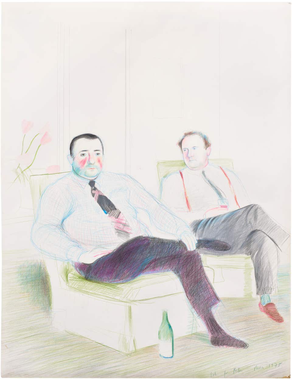 David Hockney Portrait of Peter Langan and Jean-Marc Moussis. Phillips Modern & Contemporary Art Evening Sale Auction London October 2026.