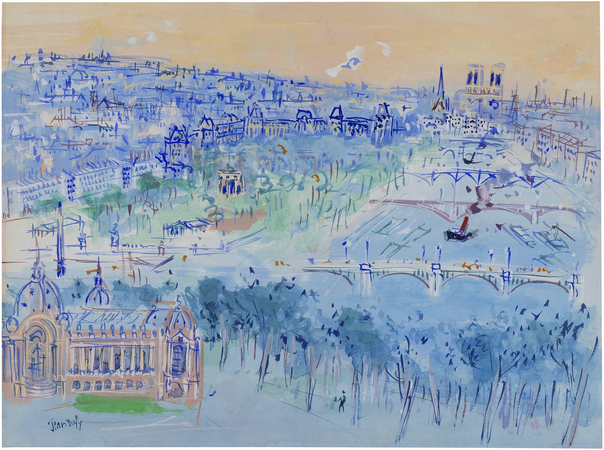 JEAN DUFY, La Seine et le Petit Palais, circa 1947-1950. Vente Art Moderne & Contemporain et Design Paris.