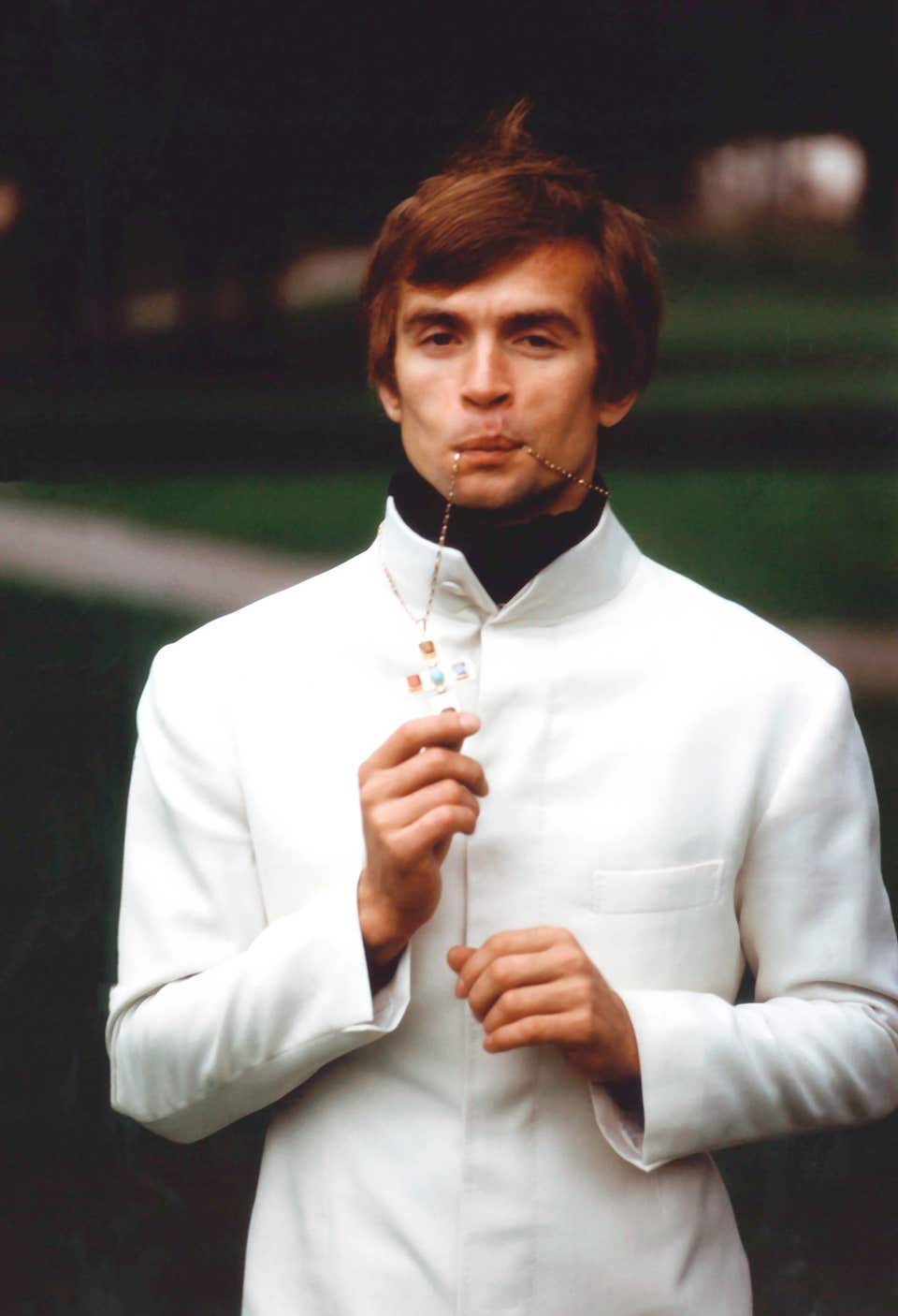 Rudolf Nureyev photographed in the grounds of Drottningholm Palace, near Stockholm, in August 1967, during his visit to Sweden to direct The Nutcracker at the Royal Swedish Opera. The photograph was commissioned by the Swedish magazine Bonniers Månadstidning