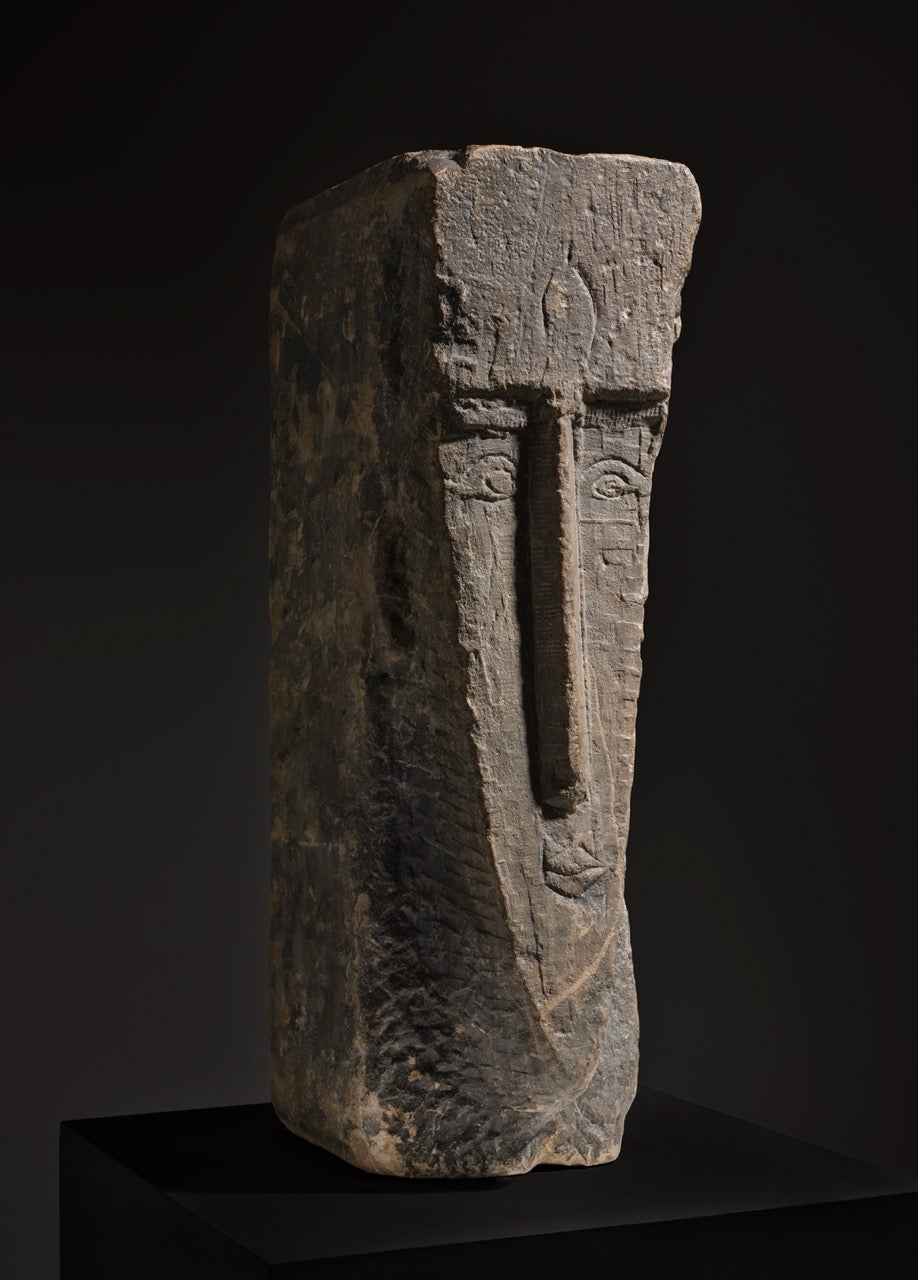 AMEDEO MODIGLIANI sculpture titled, Tête from 1911–1912. On offer at auction in New York on November 18 2026 with an estimate of $28,000,000–$35,000,000. 