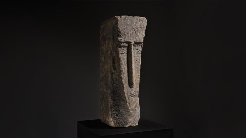AMEDEO MODIGLIANI sculpture titled, Tête from 1911–1912. On offer at auction in New York on November 18 2026 with an estimate of $28,000,000–$35,000,000.