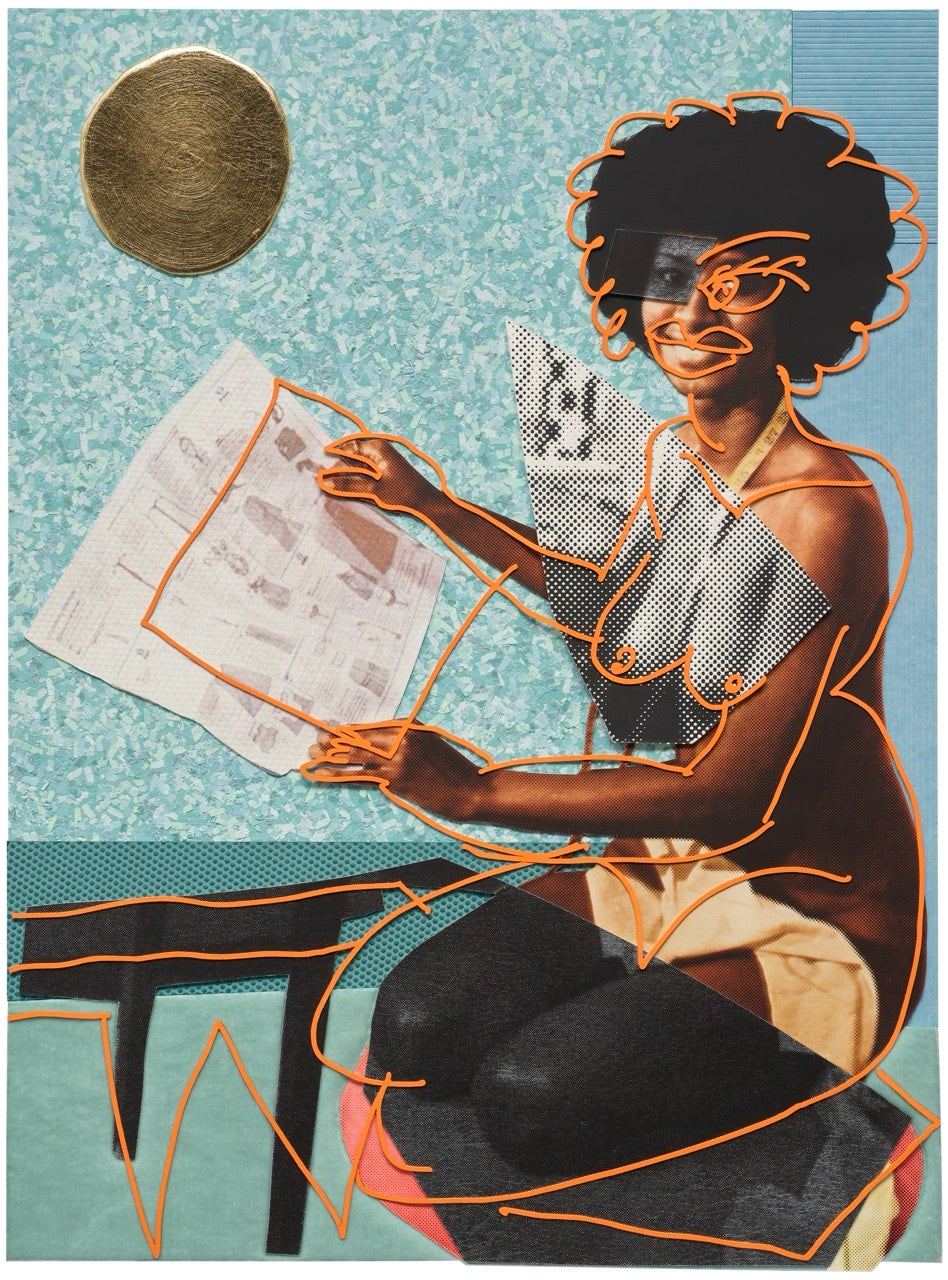 Mickalene Thomas Jet Blue #27, 2025. 