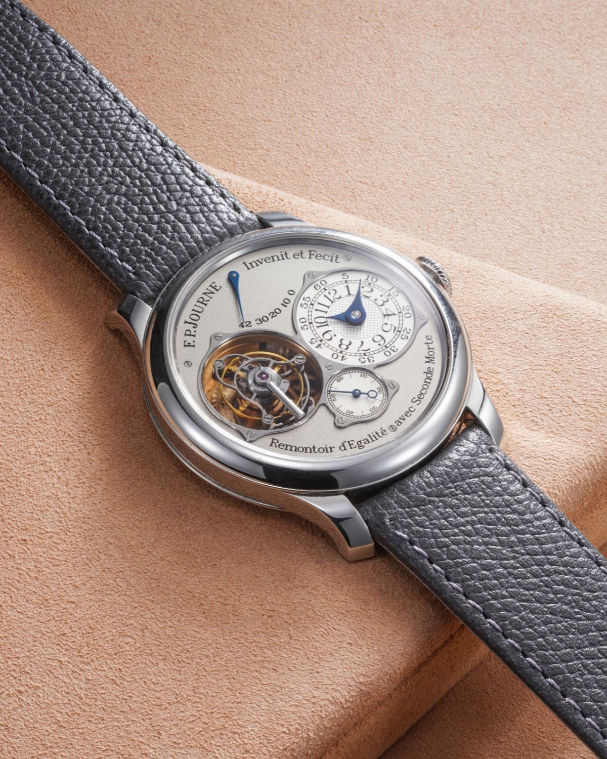 Lot 82: A 2007 F.P. Journe Tourbillon Souverain Remontoir d’Égalité avec Seconde Morte in platinum, included in the Phillips Geneva Sessions, Fall 2026, Online Auction. Estimate: CHF 200,000–400,000