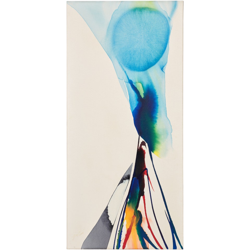 Paul Jenkins Phenomena breathe blue 1965 at Phillips Auction New York