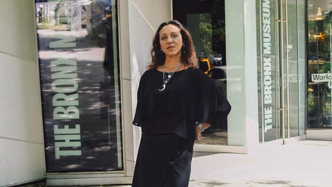 Portrait of Shamim M. Momin, Director & Chief Curator of The Bronx Museum, Photo by Guarionex Rodriguez Jr for The New York Times, 2025.