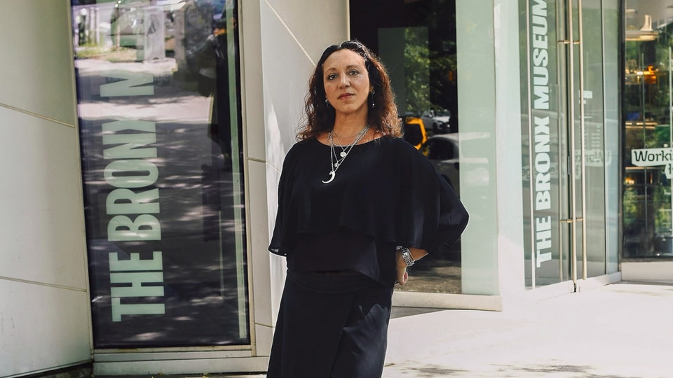 Portrait of Shamim M. Momin, Director & Chief Curator of The Bronx Museum, Photo by Guarionex Rodriguez Jr for The New York Times, 2025.