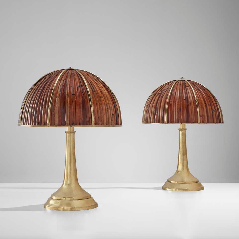 Gabriella Crespi Pair of "Fungo" table lamps, from the "Rising Sun" series