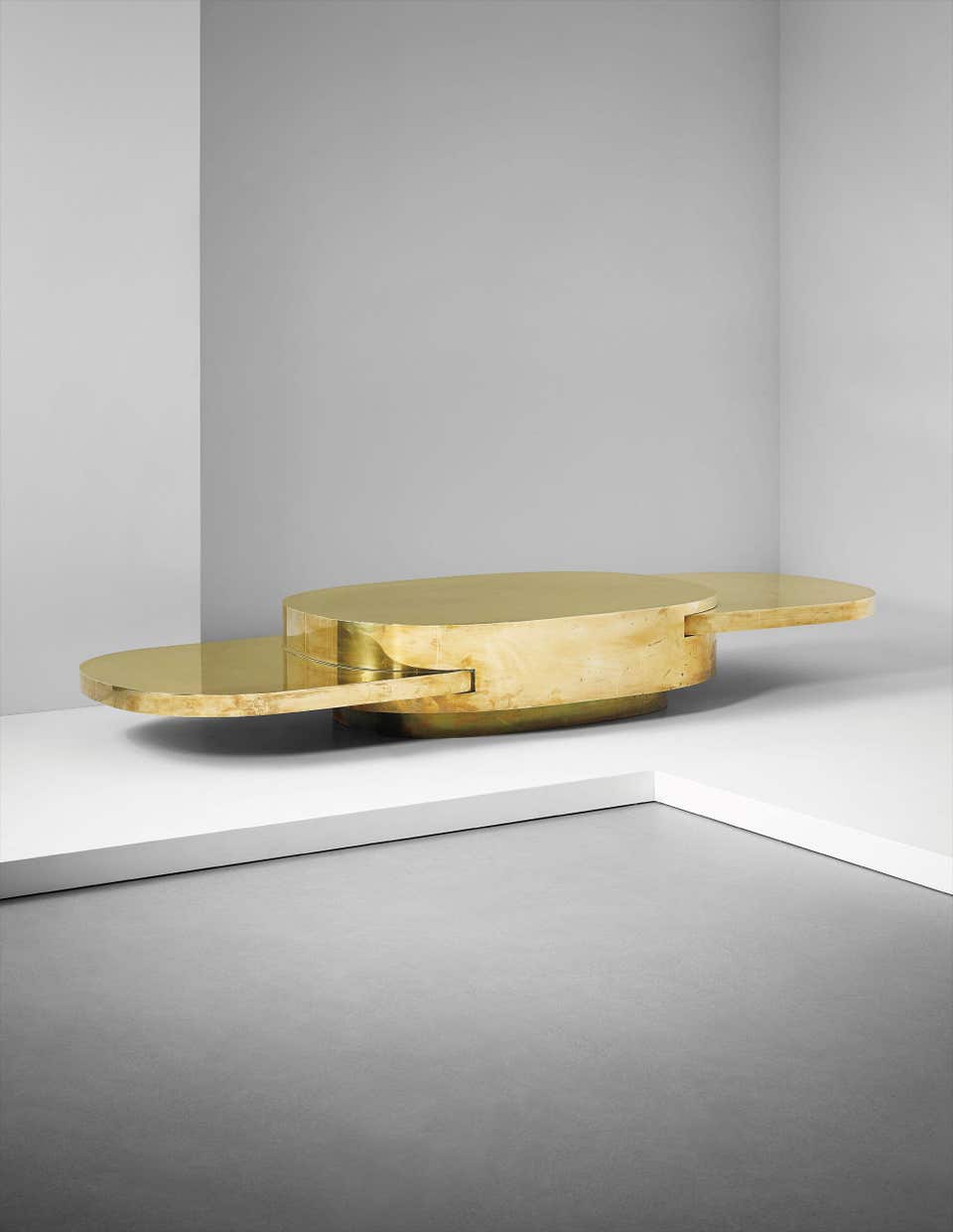 Gabriella Crespi "Ellisse" adjustable low table, from the "Plurimi" series