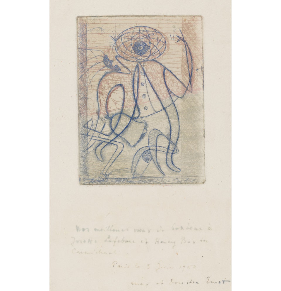 MAX ERNST Le Sonneur, Carte de l'Océan (The Ringer, Map of the Ocean), from 'La Chasse au Snark' ('The Hunting of the Snark') by Lewis Carroll 1950