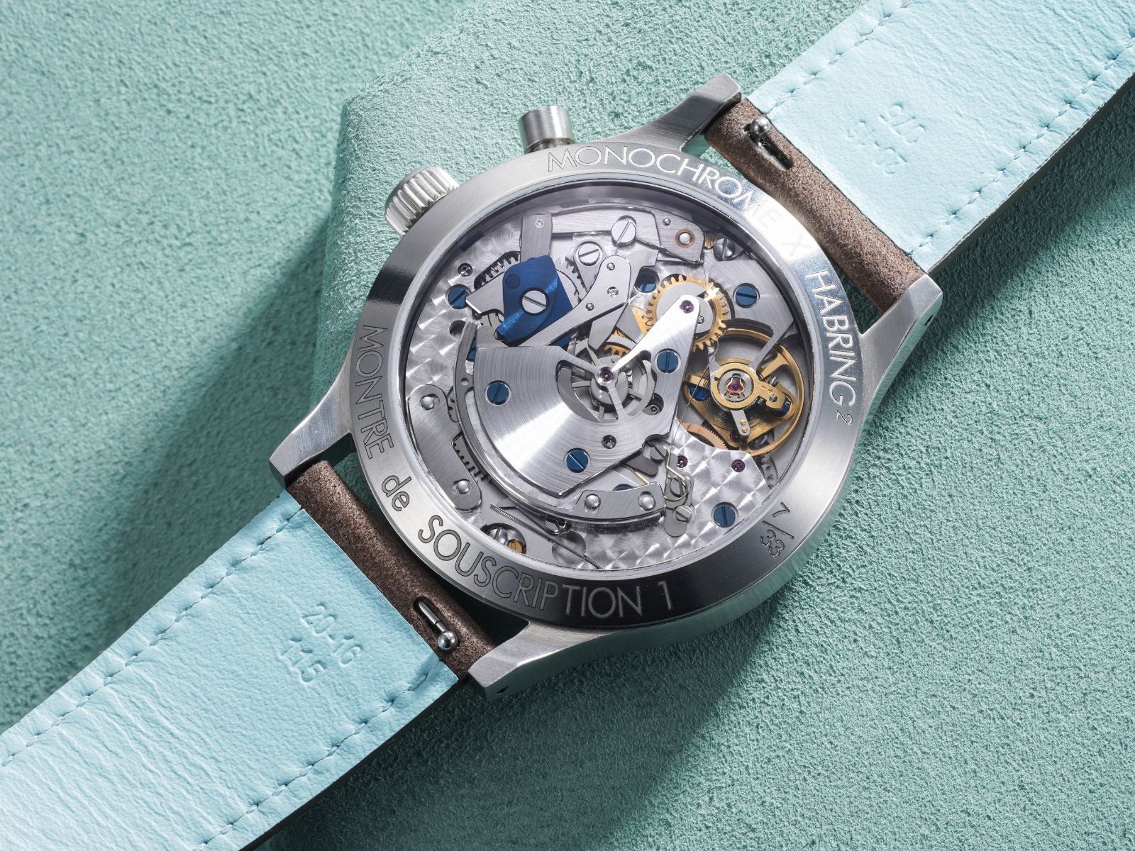 Lot 46: A 2021 Habring² Monochrome Montre de Souscription 1 in stainless steel, one of a 33-piece limited edition, included in the Phillips Geneva Sessions, Fall 2026, Online Auction. Estimate: CHF 3,000-6,000