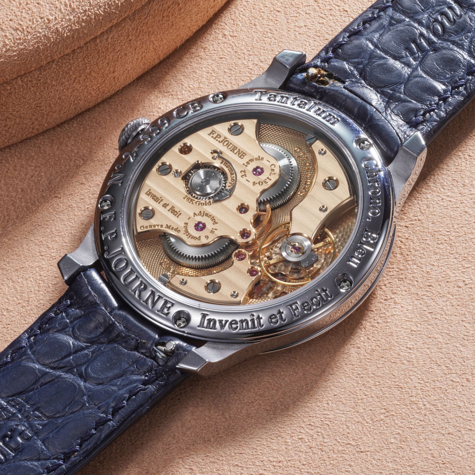 Lot 37: A 2021 F.P. Journe Chronomètre Bleu in tantalum, included in the Phillips Geneva 