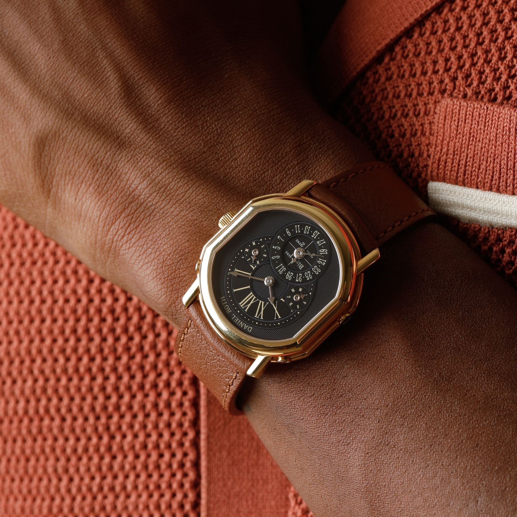 Lot 9: A circa 1994 Daniel Roth Perpetual Calendar 2117 in 18k pink gold, included in the Phillips Geneva Sessions, Fall 2026, Online Auction. Estimate: CHF 30,000–60,000