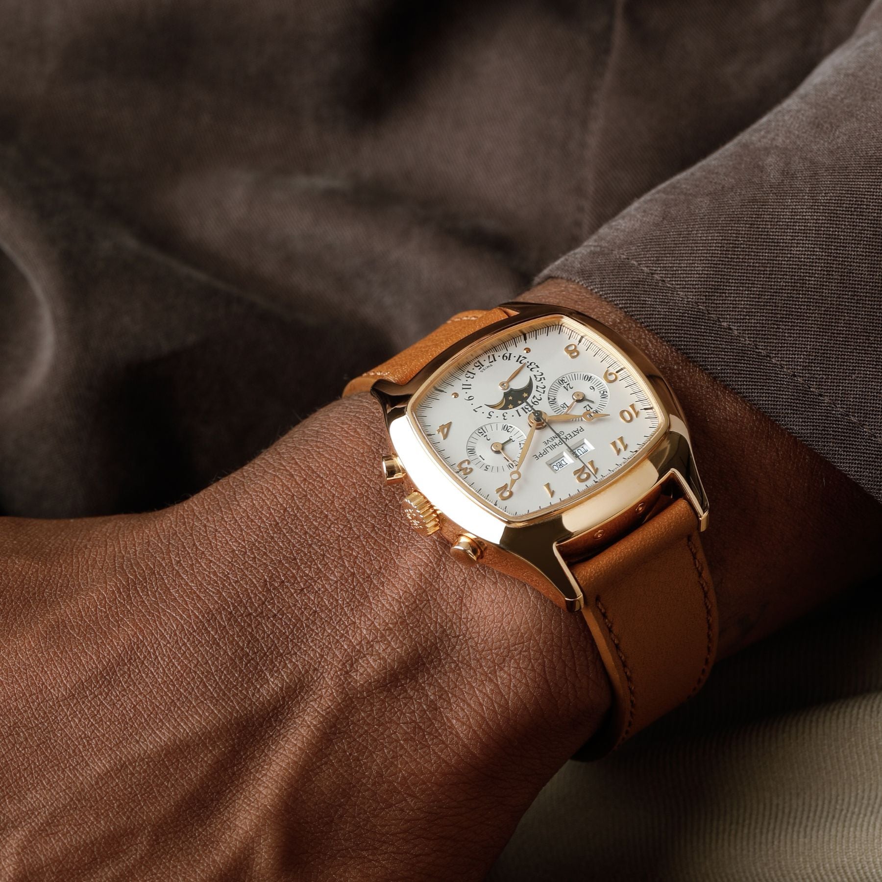 Lot 54: A 1994 Patek Philippe Perpetual Calendar Chronograph Ref. 5020 in 18k pink gold, included in the Phillips Geneva Sessions, Fall 2026, Online Auction. Estimate: CHF 30,000–60,000