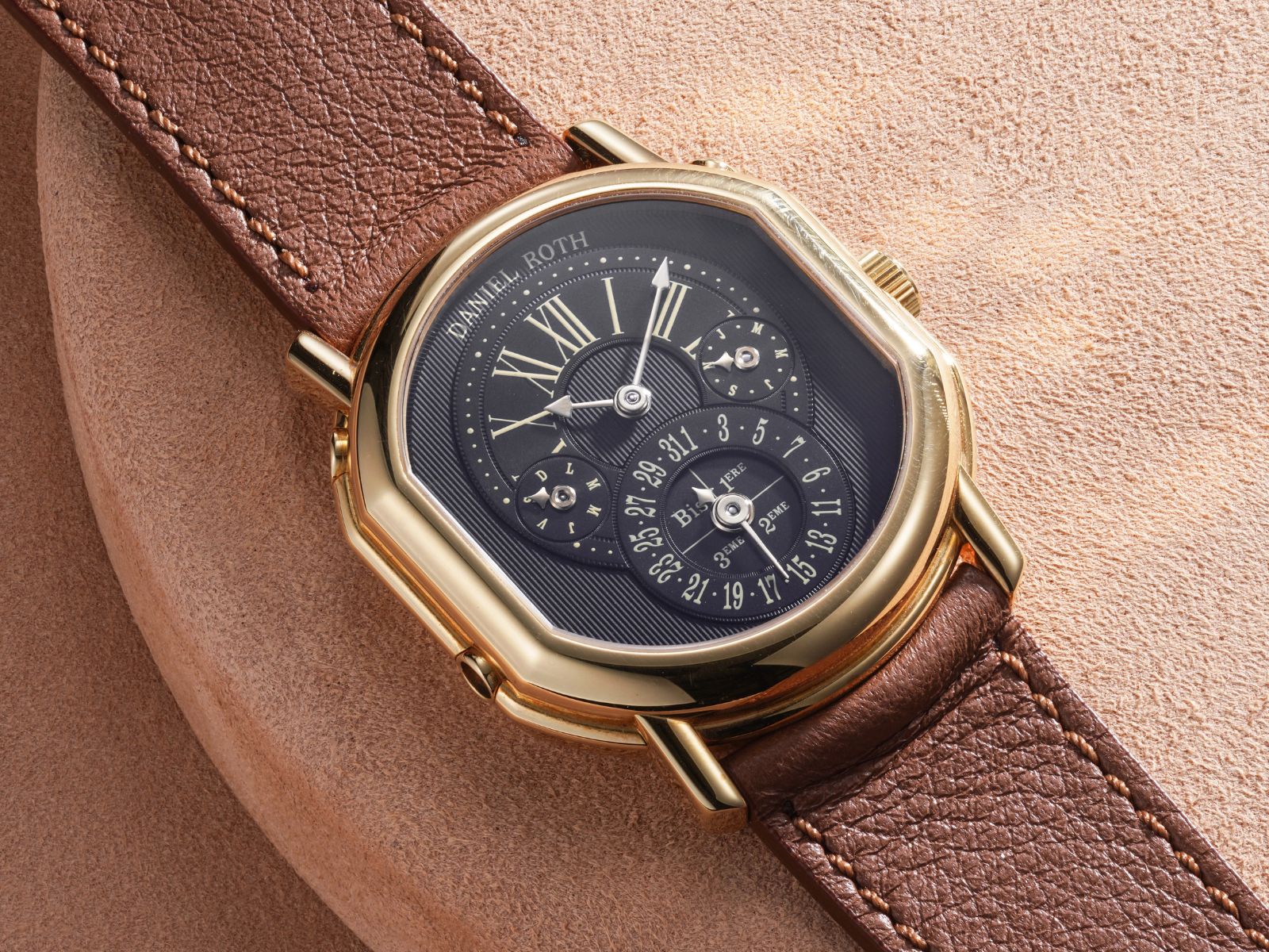 Lot 9: A circa 1994 Daniel Roth Perpetual Calendar 2117 in 18k pink gold, included in the Phillips Geneva Sessions, Fall 2026, Online Auction. Estimate: CHF 30,000–60,000