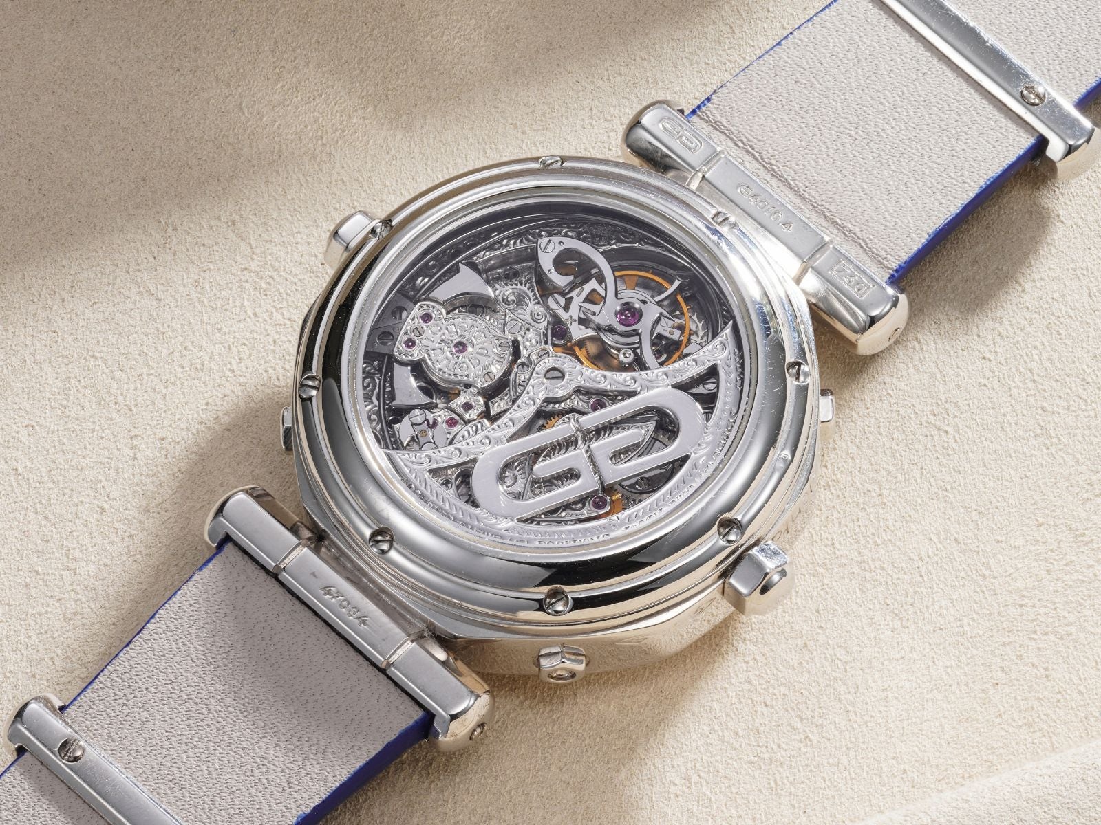 Lot 94: A circa 1993 Gérald Genta Minute Repeating Perpetual Calendar Tourbillon in 18k white gold, included in the Phillips Geneva Sessions, Fall 2026, Online Auction. Estimate: CHF 30,000–60,000