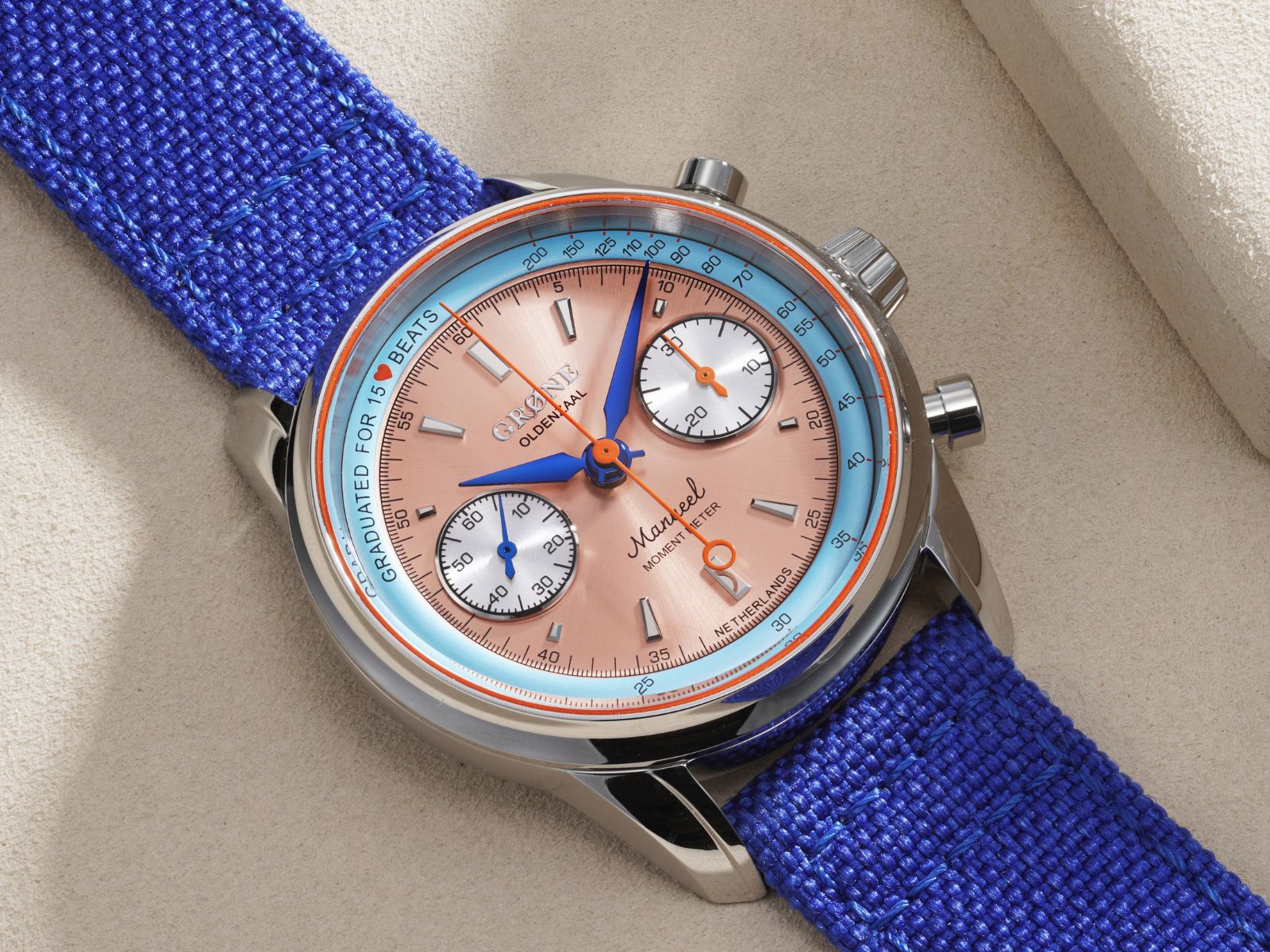 Lot 36: A 2026 Grøne Moment Meter in stainless steel, included in the Phillips Geneva Sessions, Fall 2026, Online Auction. Estimate: CHF 3,000–6,000
