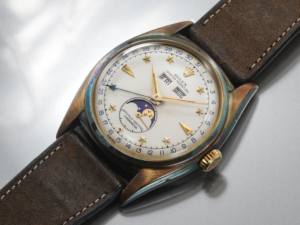 Lot 129: A circa 1952 Rolex Ref. 6062 “Stelline” in 18k yellow gold, included in The Geneva Watch Auction XXIV. Estimate: In excess of CHF 600,000
