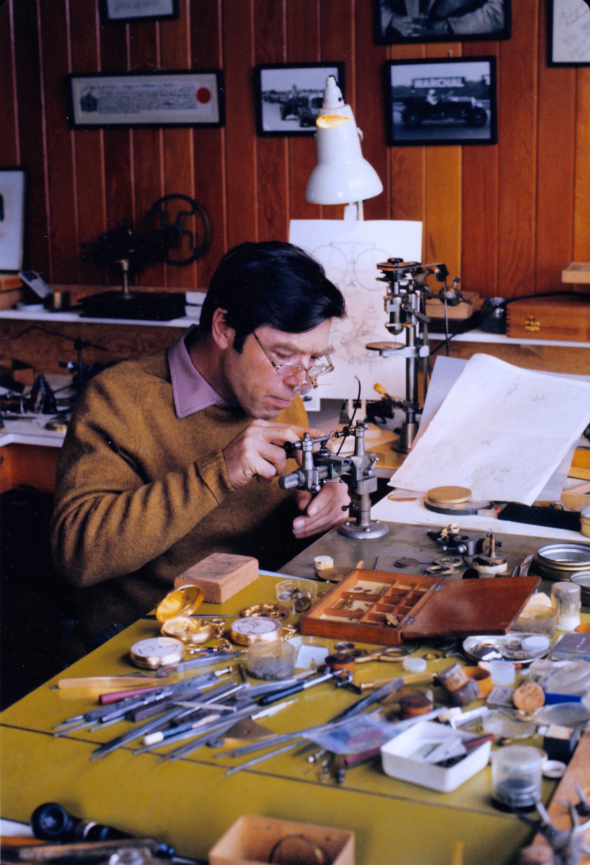 George Daniels at London Workshop in 1972.