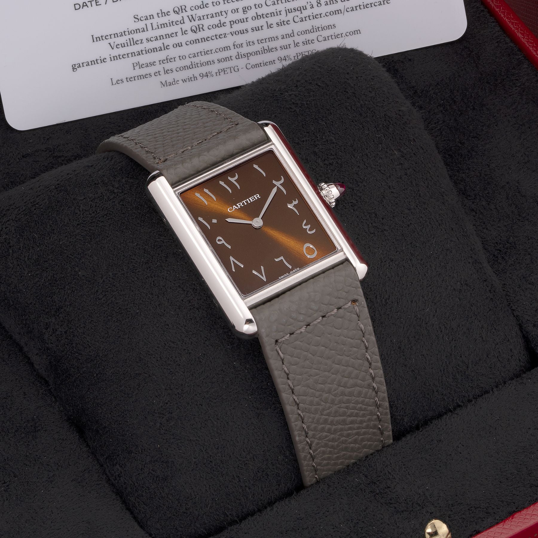 Lot 8056: A circa 2025 Cartier Tank Louis Cartier Ref. WGTA0279 in platinum, included in the Phillips Hong Kong Sessions, Fall 2026. Estimate: HKD $80,000–160,000