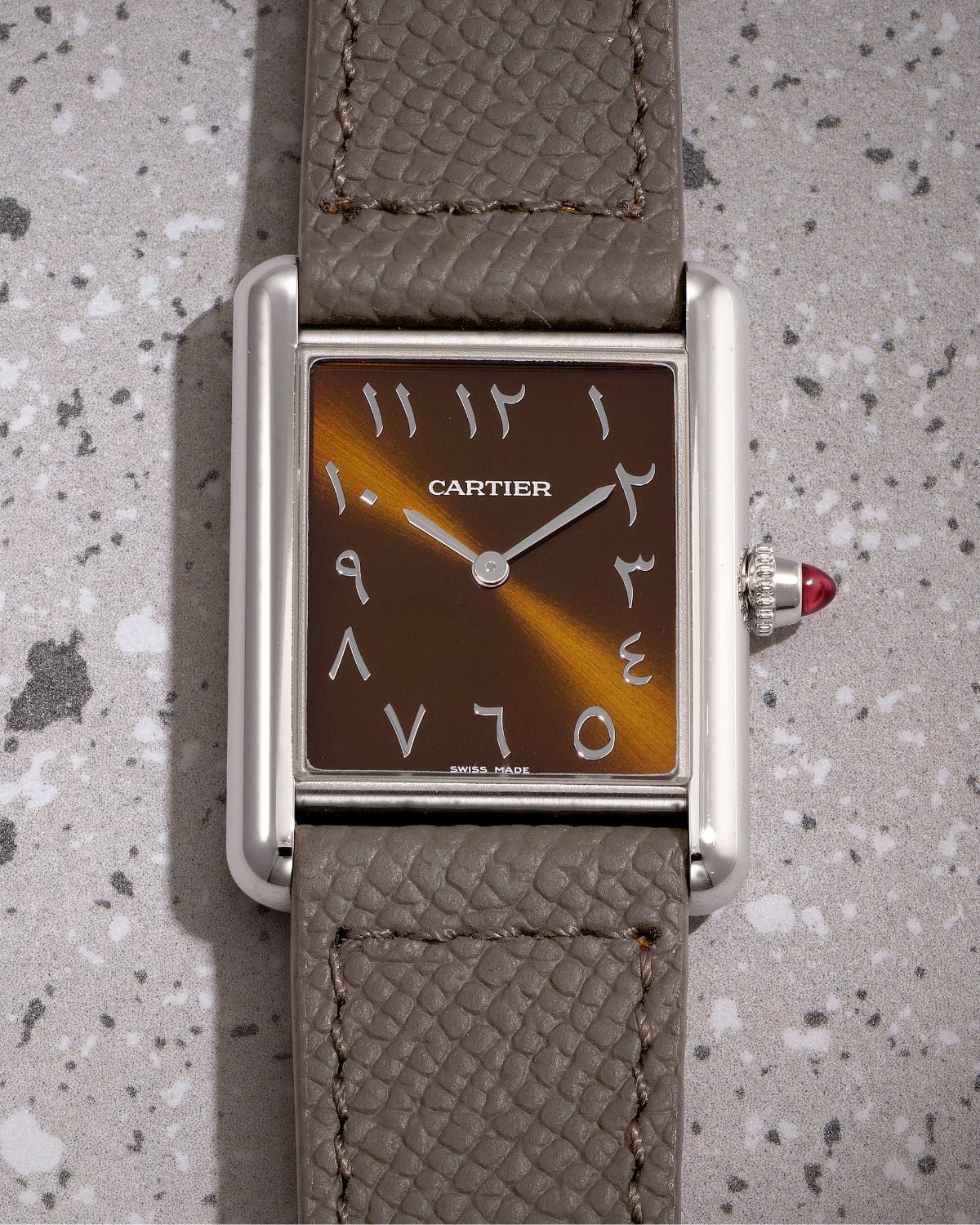 Lot 8056: A circa 2025 Cartier Tank Louis Cartier Ref. WGTA0279 in platinum, included in the Phillips Hong Kong Sessions, Fall 2026. Estimate: HKD $80,000–160,000