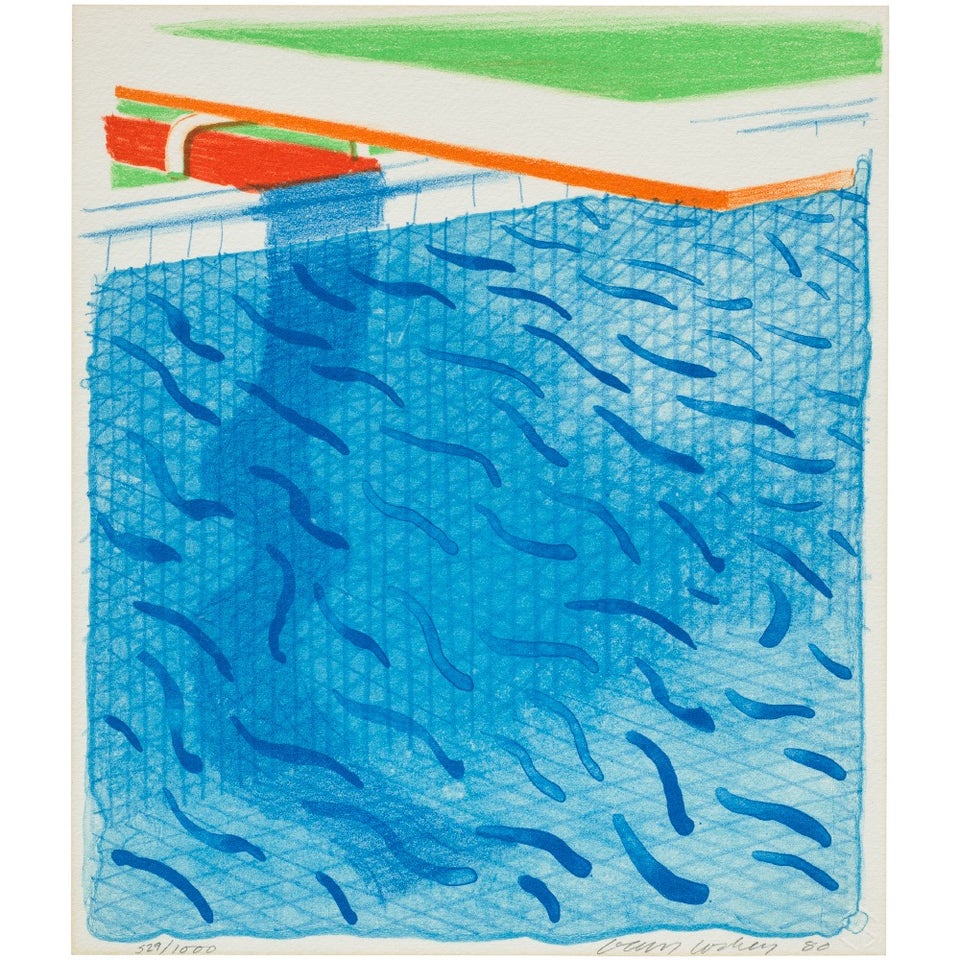 DAVID HOCKNEY, Pool Made with Paper and Blue Ink for Book, from Paper Pools