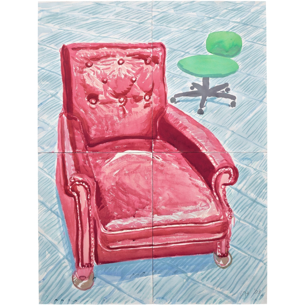 David Hockney Red Leather Chair. Phillips Modern and Contemporary Art Evening Sale Auction London October 2026