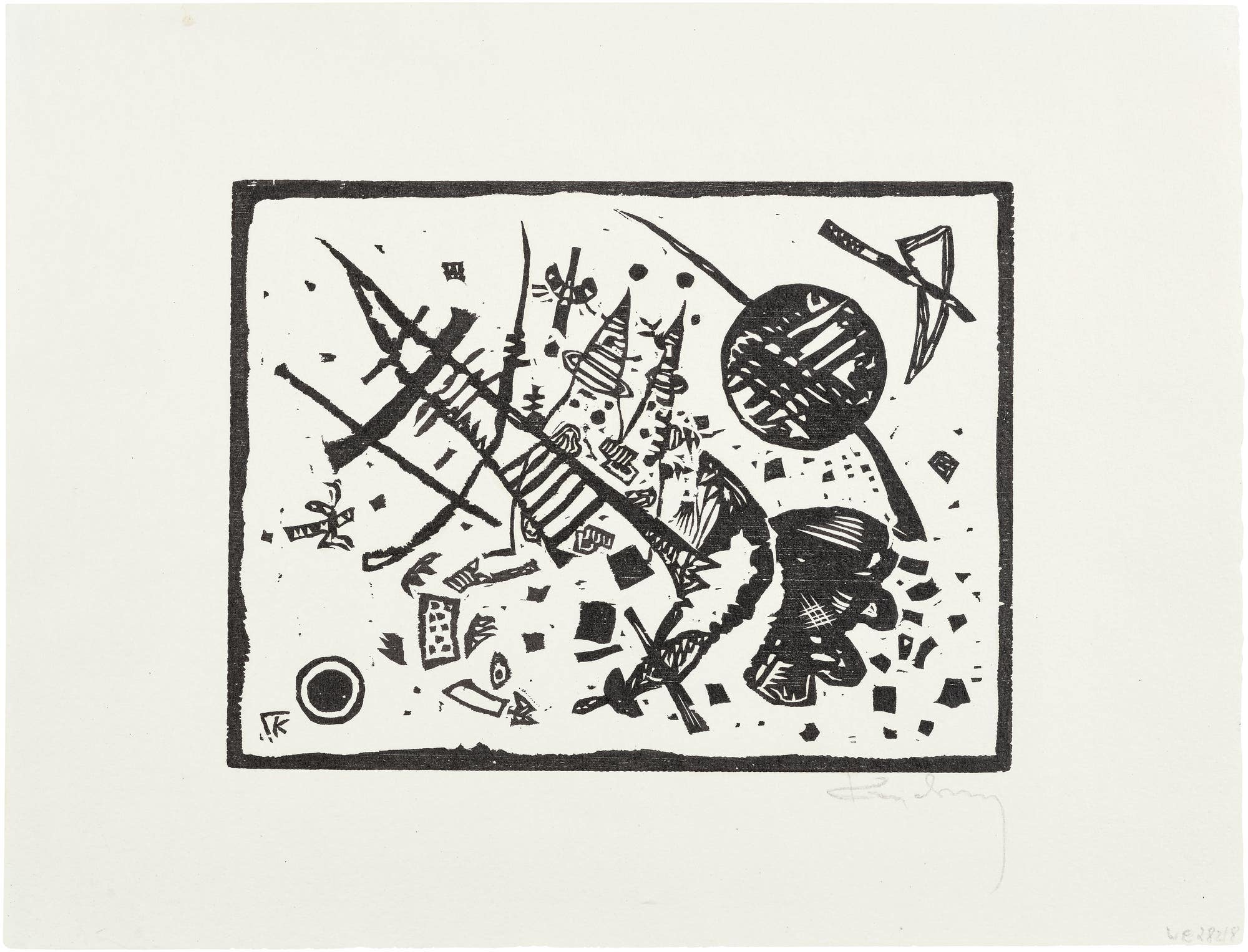 WASSILY KANDINSKY, Holzschnitt für die Ganymed-Mappe (Woodcut for the Ganymede Portfolio), 1924. MODERNISM London.