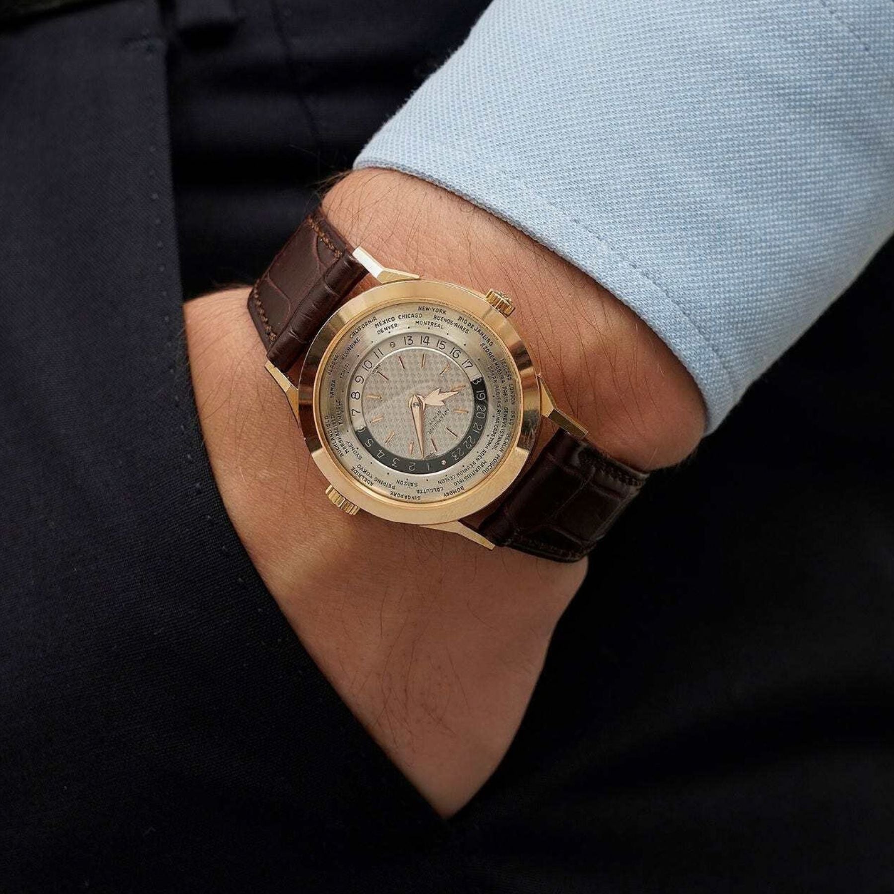 A 1954 Patek Philippe Ref. 2523/1 in 18k pink gold that sold for CHF4,991,000 at the The Geneva Watch Auction: XII