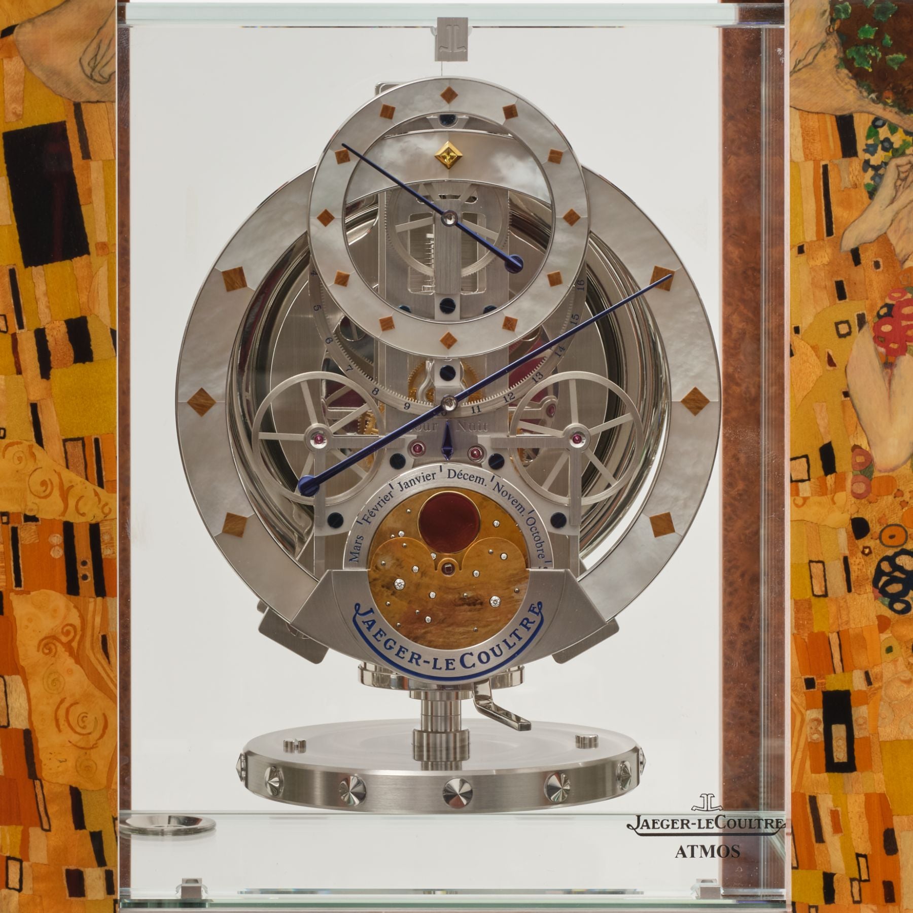 Lot : 39A 2012 Jaeger-LeCoultre Atmos Marqueterie “Gustav Klimt” Ref. Q5543302, included in the Phillips New York Sessions, Fall 2026. Estimate: USD $70,000–140,000