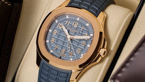 Lot 29: A 2025 Patek Philippe Aquanaut Ref. 5269R-001 in 18k pink gold, included in the Phillips New York Sessions, Fall 2026. Estimate: USD $30,000–60,000 