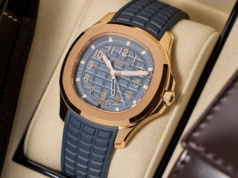 Lot 29: A 2025 Patek Philippe Aquanaut Ref. 5269R-001 in 18k pink gold, included in the Phillips New York Sessions, Fall 2026. Estimate: USD $30,000–60,000 