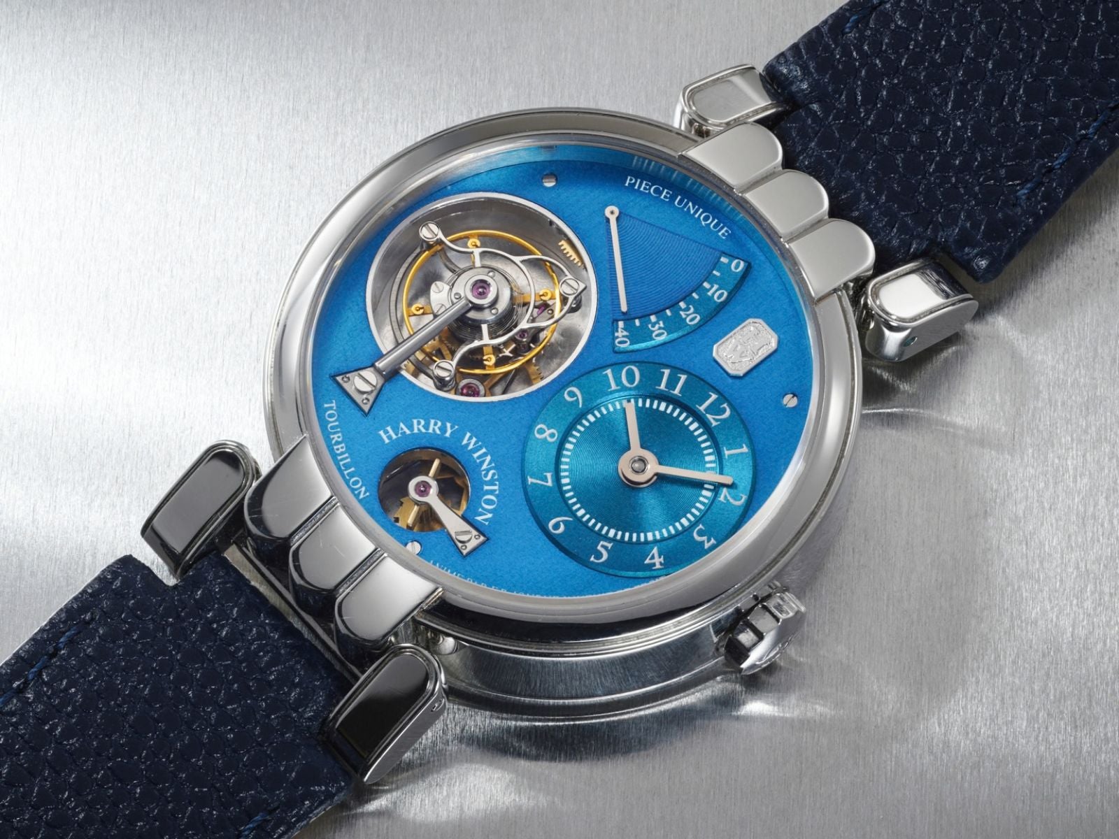 Lot 107: A 2001 Harry Winston and F.P. Journe Opus One Tourbillon Ref. 200/MTFPJ38P in platinum, included in The Geneva Watch Auction XXIV. Estimate: CHF 400,000–800,000