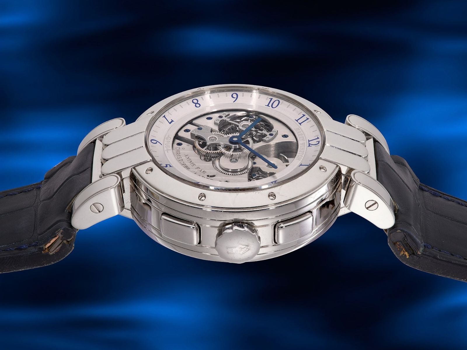 One side of the Harry Winston Opus IV Ref. OPUMTR44PP001 in platinum.