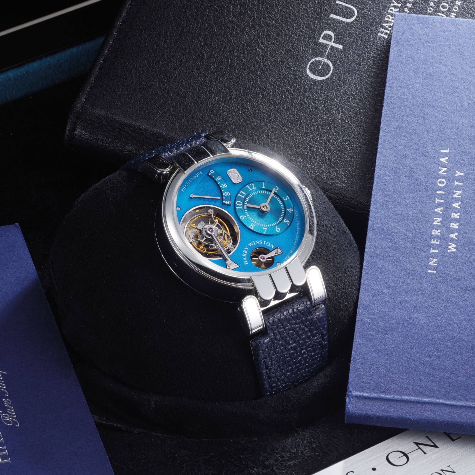 Lot 107: A 2001 Harry Winston and F.P. Journe Opus One Tourbillon Ref. 200/MTFPJ38P in platinum, included in The Geneva Watch Auction XXIV. Estimate: CHF 400,000–800,000