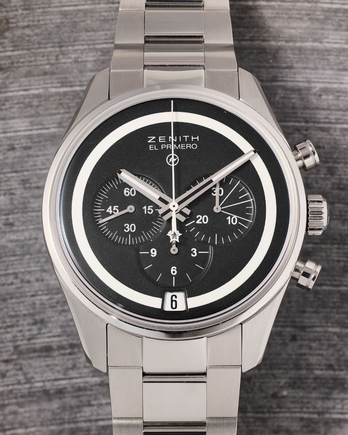 Lot 66: A circa 2018 Zenith × Bamford Watch Department × Fragment Design El Primero in stainless steel, included in the Phillips New York Sessions, Fall 2026. Estimate: USD $4,000–8,000