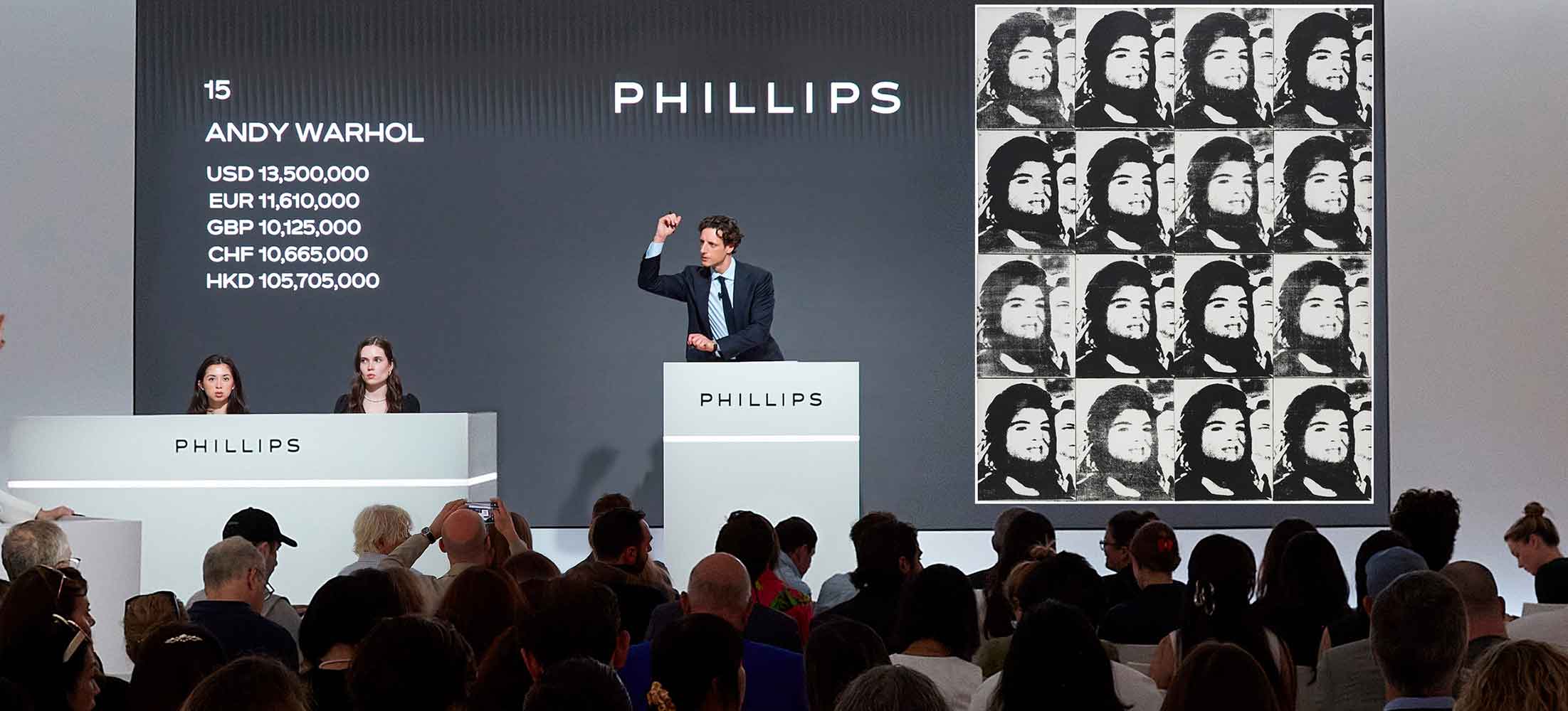 Auctioneer Henry Highly at Phillips' 16 May Modern & Contemporary Art Sale 