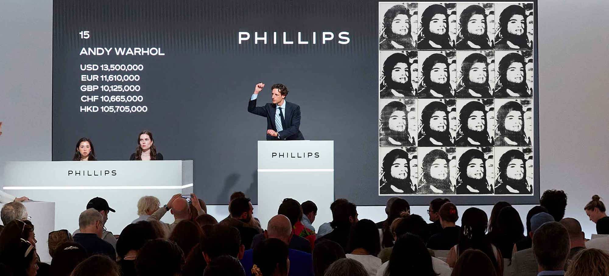 Auctioneer Henry Highly at Phillips' 16 May Modern & Contemporary Art Sale