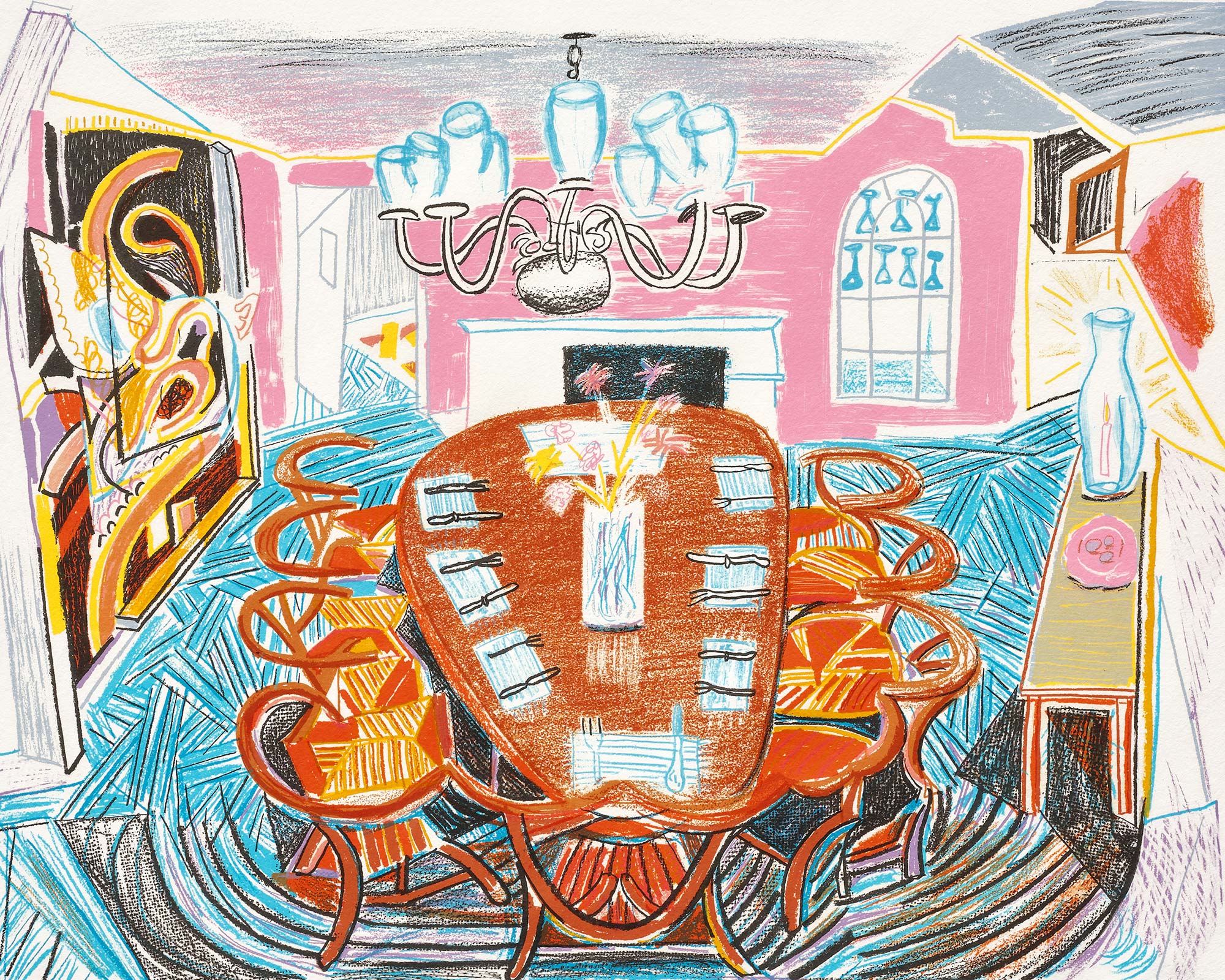 DAVID HOCKNEY Tyler Dining Room, from Moving Focus